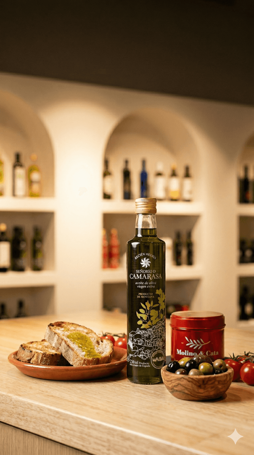 Extra virgin olive oil poured over toasted bread with tomatoes and olives